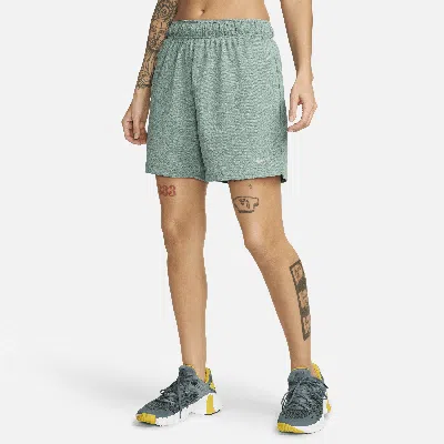Nike Women's Attack Dri-fit Fitness Mid-rise 5" Unlined Shorts In Green