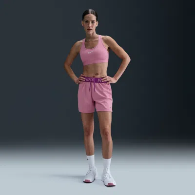 Nike Women's Attack Dri-fit Fitness Mid-rise 5" Unlined Shorts In Pink