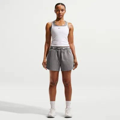 Nike Women's Attack Dri-fit Mid-rise 4" Shorts In Gray