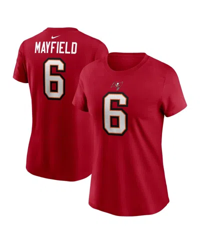 Nike Women's Baker Mayfield Red Tampa Bay Buccaneers Player Name Number T-shirt