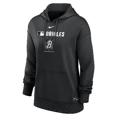 NIKE WOMEN'S BALTIMORE ORIOLES AUTHENTIC COLLECTION CITY CONNECT  THERMA MLB PULLOVER HOODIE,1015812942