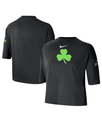 Nike Women's Black Boston Celtics 2024/25 City Edition Courtside Boxy T-shirt