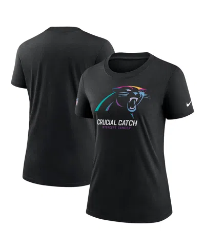 Nike Women's Black Carolina Panthers 2024 Nfl Crucial Catch Tri-blend T-shirt