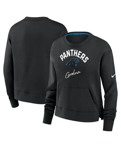 Nike Black Carolina Panthers High Hip Pullover Sweatshirt In Multi