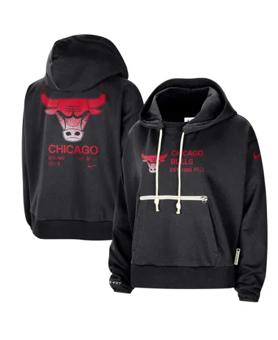 Nike Women's Black Chicago Bulls Courtside Standard Issue Performance Pullover Hoodie