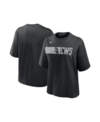 Nike Women's Black Chicago White Sox Knockout Boxy T-shirt