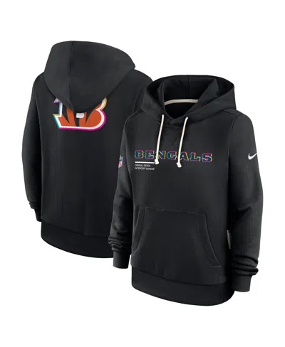 Nike Women's Black Cincinnati Bengals 2025 Nfl Crucial Catch Sideline Standard Issue Dri-fit Hoodie