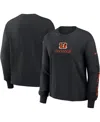 Nike Women's Black Cincinnati Bengals Boxy Long Sleeve T-shirt In Black