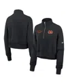 Nike Cincinnati Bengals Phoenix  Women's Nfl Cropped 1/4-zip Crew In Black