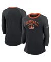 Nike Women's Black Cincinnati Bengals Raglan 3/4 Sleeve T-shirt In Black