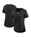 Nike Women's Black Cincinnati Reds Big Swoosh Tri-blend Scoop Neck T-shirt In Heather Charcoal