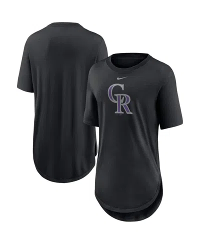 Nike Women's Black Colorado Rockies Mascot Outline Weekend Tri-blend T-shirt