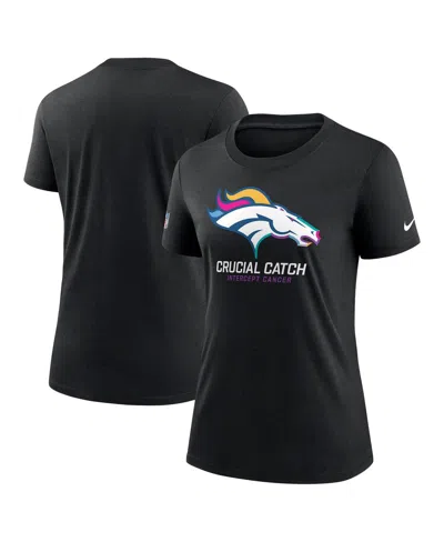 Nike Women's Black Denver Broncos 2024 Nfl Crucial Catch Tri-blend T-shirt