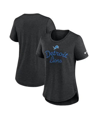 Nike Black Detroit Lions Script Tri-blend T-shirt