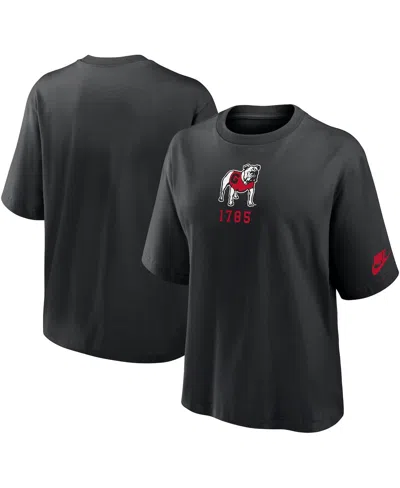 Nike Women's Black Georgia Bulldogs Legacy Established Boxy T-shirt
