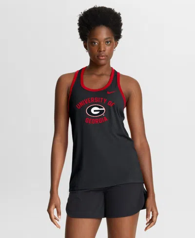 Nike Women's Black Georgia Bulldogs Uni Name Tri-blend Dri-fit Tank Top