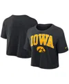 Nike Women's Black Iowa Hawkeyes Athletic Prep Arch Performance Cropped T-shirt