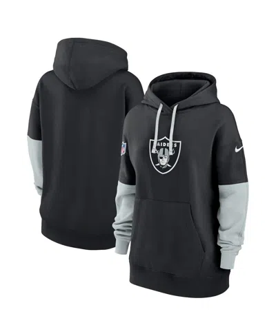 Nike Women's Black Las Vegas Raiders Sideline Essential Hoodie In Multi