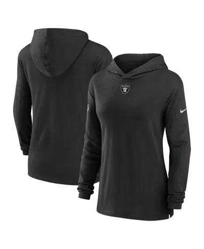 Nike Women's Black Las Vegas Raiders Sideline Performance Long Sleeve Hoodie T-shirt