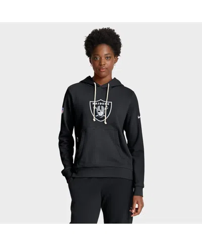 Nike Women's Black Las Vegas Raiders Sideline Standard Issueâ Initial Homeâ Dri-fit Hoodie