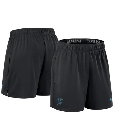 Nike Miami Marlins Authentic Collection Practice  Women's Dri-fit Mlb Shorts In Black