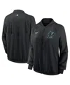 Nike Women's Black Miami Marlins Authentic Collection Team Raglan Performance Full-zip Jacket In Black