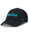 Nike Black Miami Marlins Club Adjustable Hat In Black