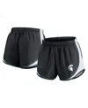 Nike Women's Black Michigan State Spartans Spring Break Tempo Performance Shorts In Black