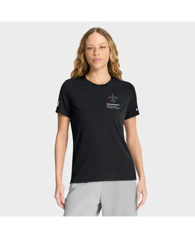 Nike Women's Black New Orleans Saints 2025 Nfl Crucial Catch Tri-blend Dri-fit T-shirt