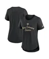 Nike Women's Black New Orleans Saints Script Tri-blend T-shirt In Black