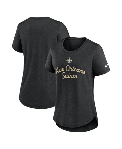 Nike Women's Black New Orleans Saints Script Tri-blend T-shirt