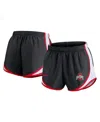 Nike Women's Black Ohio State Buckeyes Spring Break Tempo Performance Shorts In Black,white