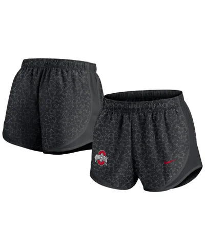 Nike Women's Black Ohio State Buckeyes Tempo Pattern Performance Shorts