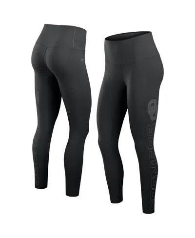 NIKE WOMEN'S BLACK OKLAHOMA SOONERS ZENVY PERFORMANCE LEGGINGS