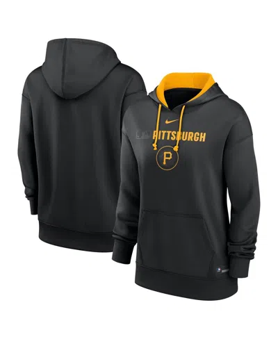 Nike Women's Black Pittsburgh Pirates Authentic Collection City Connect Performance Pullover Hoodie In Black,gold
