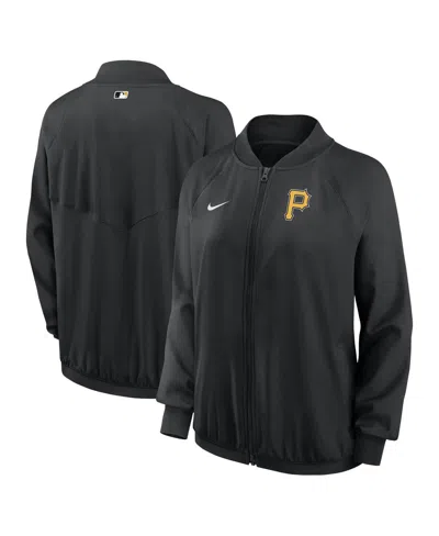 Nike Women's Black Pittsburgh Pirates Authentic Collection Team Raglan Performance Full-zip Jacket