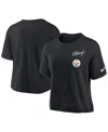 Nike Women's Black Pittsburgh Steelers Performance Pocket T-shirt In Black