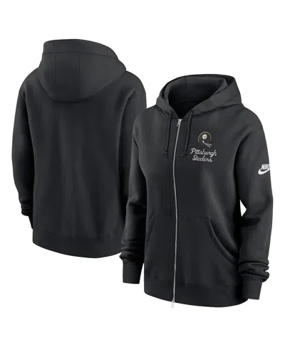 NIKE WOMEN'S BLACK PITTSBURGH STEELERS PHOENIX REWIND FULL-ZIP HOODIE