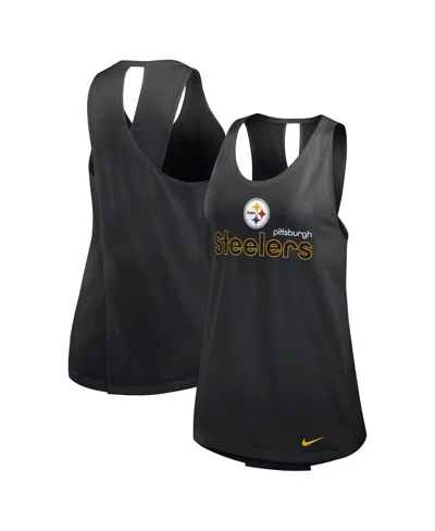 Nike Women's Black Pittsburgh Steelers Plus Size Performance Tank Top