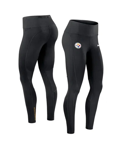 Nike Women's Black Pittsburgh Steelers Primetime Epic Fast Dri-fit Leggings
