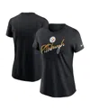 Nike Women's Black Pittsburgh Steelers Team City Roll T-shirt In Black
