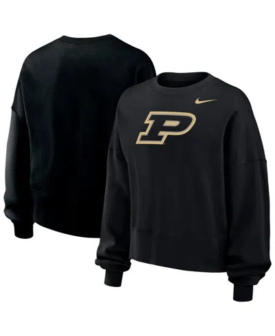 Nike Women's Black Purdue Boilermakers Phoenix Fleece Pullover Sweatshirt