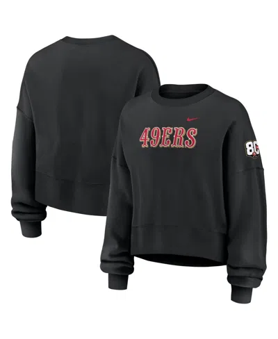Nike Women's Black San Francisco 49ers 80th Anniversary Phoenix Oversized Tri-blend Sweatshirt