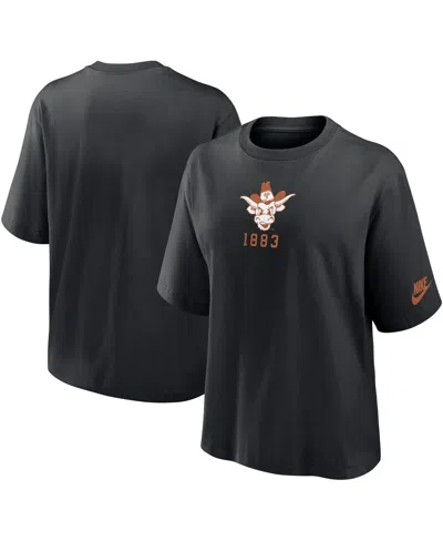 NIKE WOMEN'S BLACK TEXAS LONGHORNS BOXY LEGACY ESTABLISHED T-SHIRT