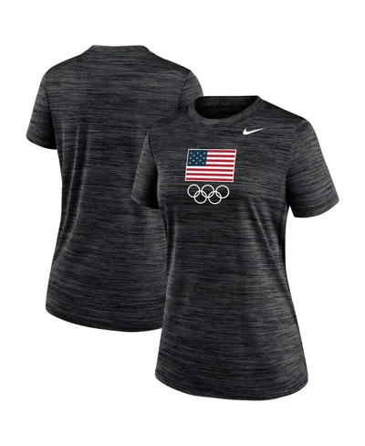 Nike Women's Black Velocity Performance T-shirt In Gray