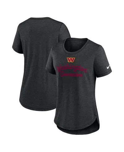 Nike Women's Black Washington Commanders Script Tri-blend T-shirt