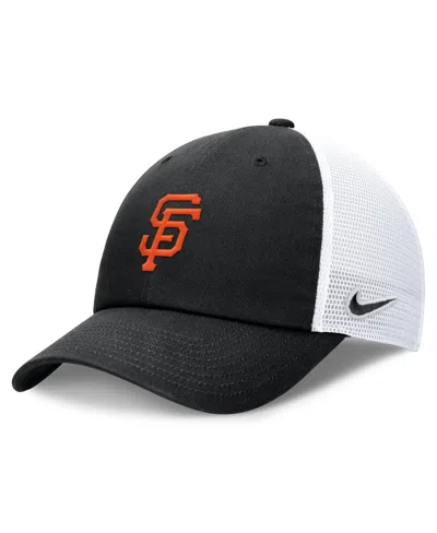 Nike Women's Black/white San Francisco Giants Club Trucker Adjustable Hat In Multi
