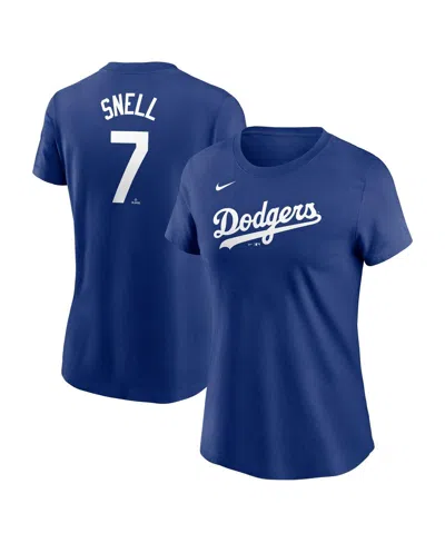 Nike Women's Blake Snell Blue Los Angeles Dodgers Fuse Name Number T-shirt