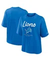 Nike Blue Detroit Lions Essential Script Relaxed Boxy T-shirt In Blue