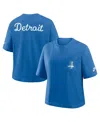 Nike Women's Blue Detroit Lions Rewind Pocket Boxy T-shirt In Blue